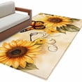thumbnail image 2 of Sunflower Area Rug 4x6 FT, Non Slip Kids Room Carpet, Butterfly Spring Floral Retro Washable Soft Floor Carpet Non-Shedding Throw Rug for Dorm Kitchen Study Room Home Office Bedside, 2 of 9