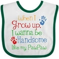 thumbnail image 3 of Inktastic Handsome Like My Pawpaw Boys Baby Bib, 3 of 4