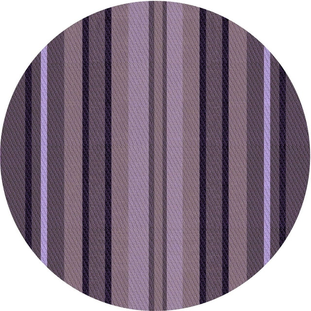 Ahgly Tapis Rond Lavable en Machine Intérieur Transitionnel Prune Violet, 3 Pieds Rond