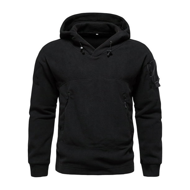 LUXUR Men s Hoodies Solid Color Sweatshirt Long Sleeve Sweatshirts