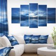 thumbnail image 1 of Blue Waters and Blue Sky Sunset - Modern Seascape Canvas Artwork, 1 of 3