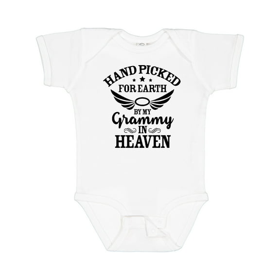 Inktastic Handpicked for Earth by My Grammy in Heaven with Angel Wings Boys or Girls Baby Bodysuit