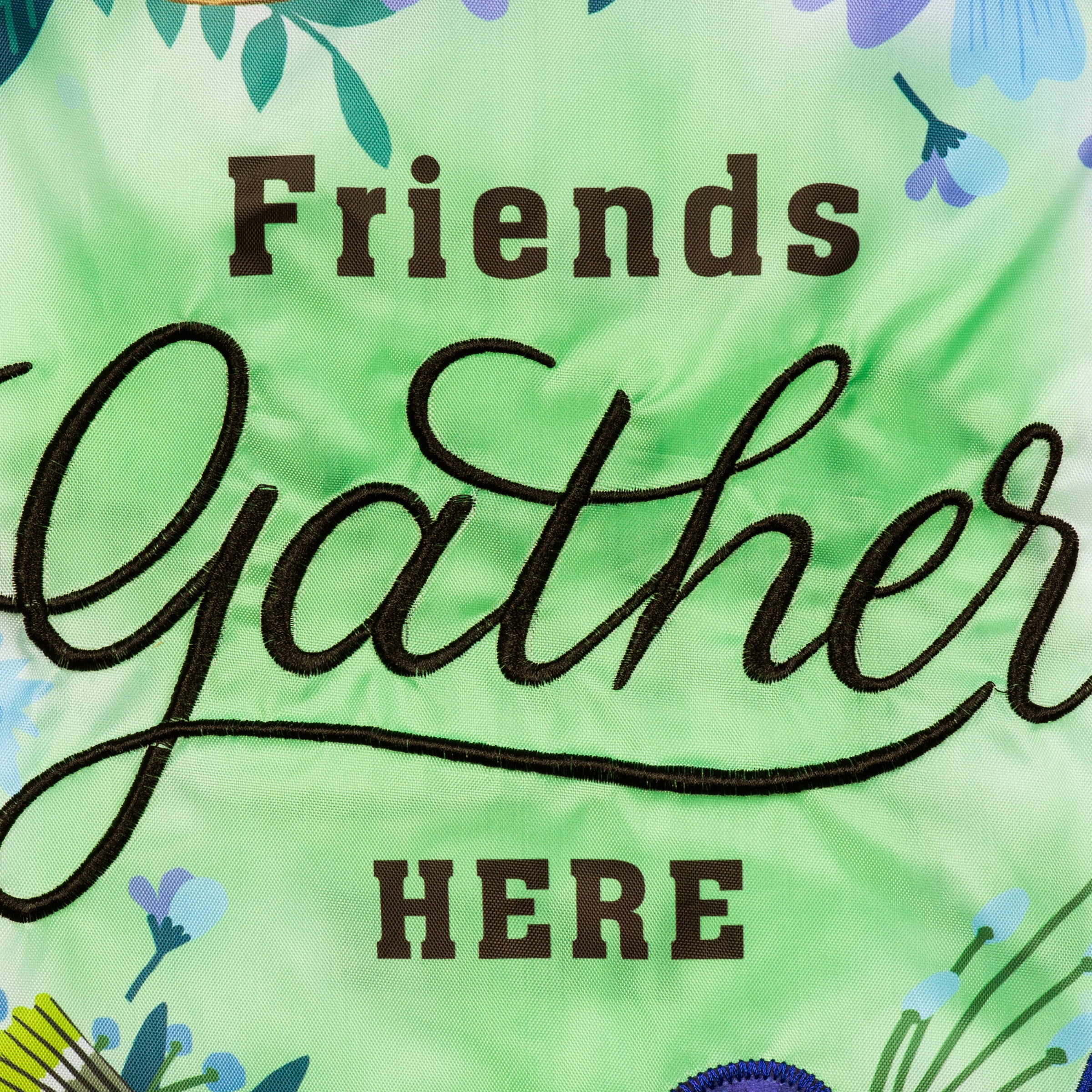 Meadow Creek 11.5" x 18" Friends Gather Here Yard Flag