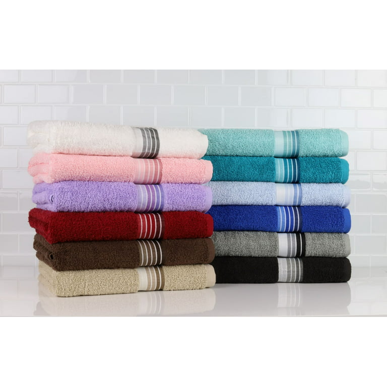 Towel Bath Mainstays Lavender Set, 6-Piece Ombre Stripe,