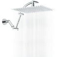 thumbnail image 1 of Hibbent All Metal Rain Shower Head, 12'' High Pressure Rainfall Square Showerhead with 16" Shower Head Extension Arm, Solid Brass Adjustable Shower Arm Extender, Waterfall Fixed Showerheads, Chrome, 1 of 7