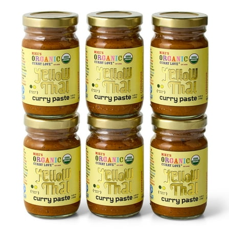 Mike's Organic Yellow Thai Curry Paste - 6 x 4.23 oz Glass Jars