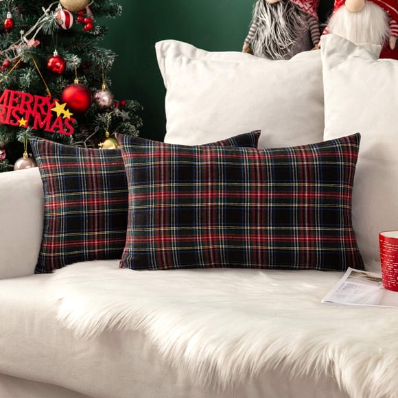 Fundas de almohada decorativas MIULEE Scottish Plaid 30x51 cm