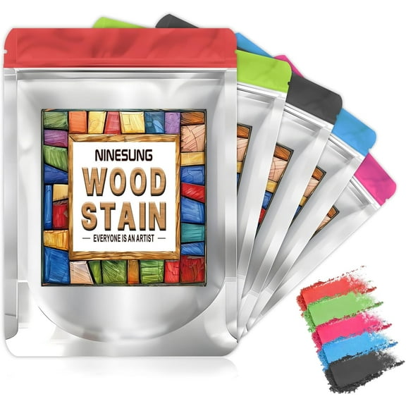 Wood dyeing powder, indoor and outdoor colored wood dyeing powder, | furniture dyeing powder, quick drying, wood pigment powder (5 colors)