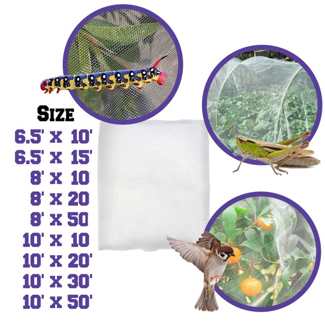 Langgg Garden Insects Netting Barrier Pest Net Plant Fruit Seedling Protector Dust-proof Mesh Accessory Outdoor Greenhouse 2.5x6M 1Set