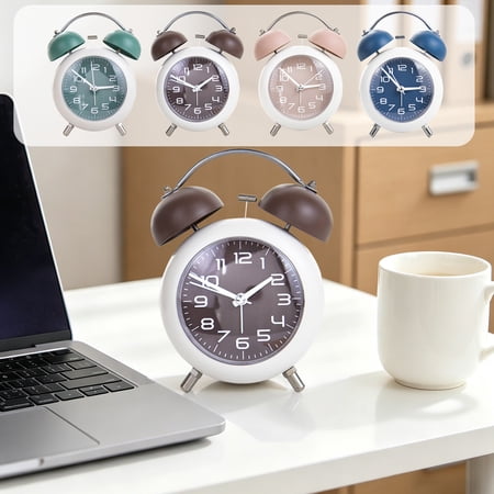 School Supplies Under $ 5 dollars!Alarm Clocks for Bedrooms, Retros Metal Bells Alarm Clock Silent
