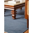 thumbnail image 3 of Rugsotic Carpets Hand Woven Flat Weave Kilim Wool Eco-Friendly 3'x5' Area Rugs Rectangle Blue Plain Solid Design Low Pile Indoor Handmade Rug for Living Room, Bedroom D00111, 3 of 6