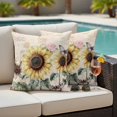 thumbnail image 5 of Rustic Sunflowers Pillow Covers 2 Pack Butterfly Country Floral Vintage Background Pillowcase Waterproof Outdoor Throw Pillow Cover for Patio Garden Square Cushion 20”x20”, 5 of 9