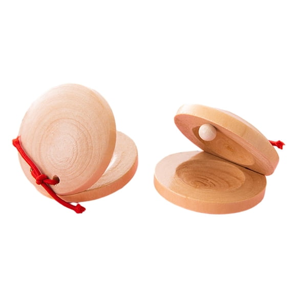 2x Castañuelas de Madera, Juguetes Musicales para Niños, Juguetes de Aprendizaje Musical, Juguetes de Percusión para Niños, Instrumento de Percusión P