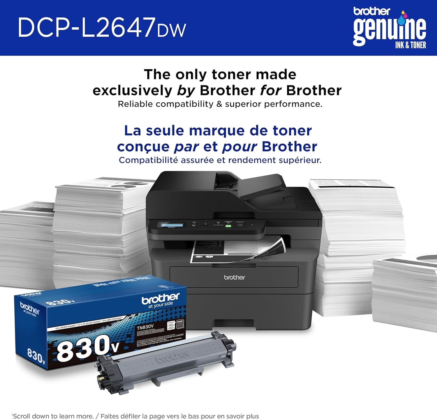 BROTHER DCP-L2647DW Wireless Monochrome All-in-One Laser Printer with Higher Yield Ink