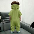 thumbnail image 3 of Funny Big Mouth Monster Onesie Pajamas, Short Sleeve Cartoon Loungewear Dual Pocket Casual Romper for Home, 3 of 4