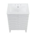 thumbnail image 5 of Cascade 24 in. White Oak Bathroom Vanity With White, 3-Hole Ceramic Sink Top, 5 of 8