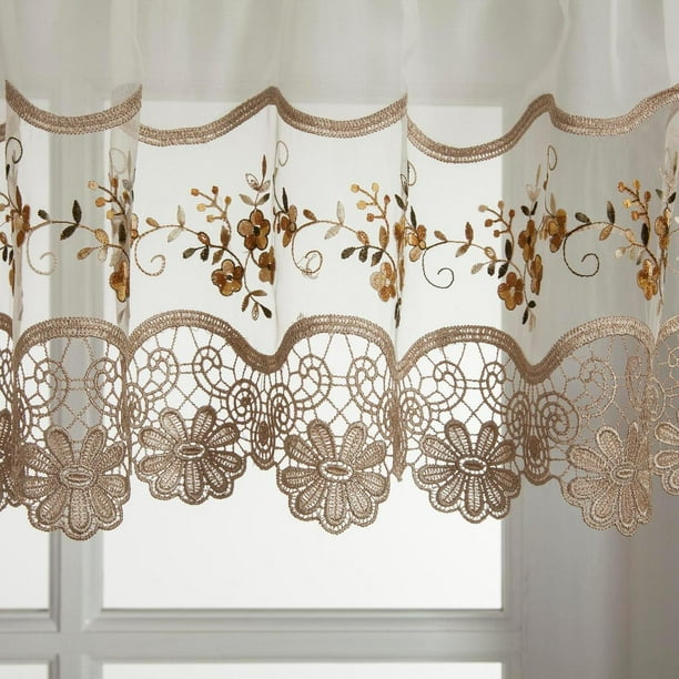 Vintage Embroidered Gold Kitchen Curtain Valance Walmart Com