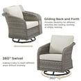 thumbnail image 2 of PPorfamilia 6 Piece PE Rattan Patio Conversation Sofa Sets, Outdoor Sectional Furniture Sets with Rocking Swivel Chairs and Ottomans, Beige Cushions, 2 of 9