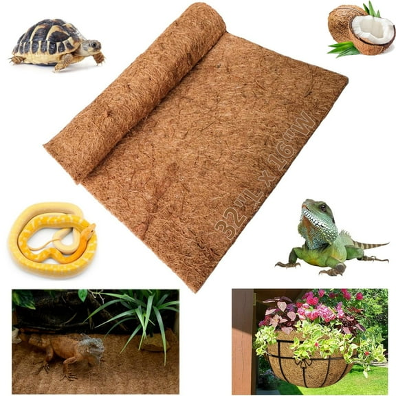 Coconut Liners for Planters,Tutuviw Reptile Carpet Mat,Natural Thicken Coconut Fiber Liner,Coco Liner Fiber Roll Mats for Animal Pet Pad Garden Decoration Planter Window Box Flower Basket