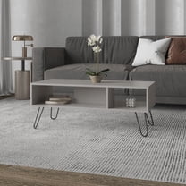 Modern Coffee Table Marydel with Spacious Shelves for Living Room in Smoke