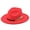 Red, variant on Women Fedora Wide Brim Felt Panama Hat with Metal Belt Buckle