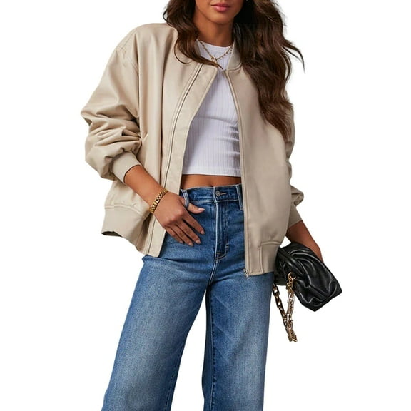 Women Oversized Leather Jackets Faux Suede Fall Fashion Motorcycle Coats Winter Outfits Clothes Y2k Tops White S