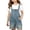 Blue, variant on KAUOD Denim Overall Shorts for Girls Button Down Adjustable Strap Denim Shortall Wide Leg Romper Summer Pocket Jumpsuit