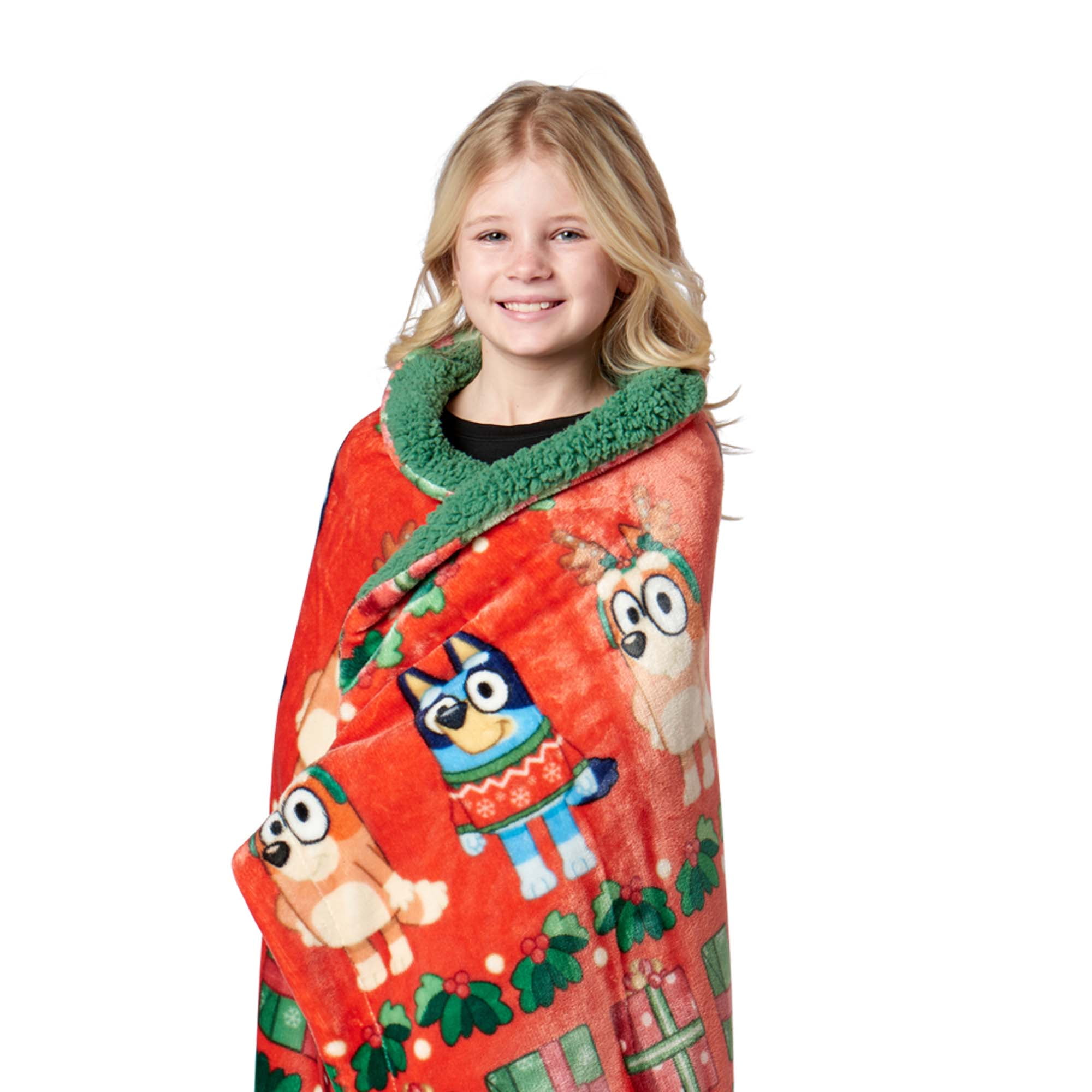 Bluey Holidays are Nice Silk Touch Throw Blanket with Sherpa Reverse 50 x 60 inches