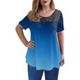 thumbnail image 5 of IROINNID Womens Summer Trendy Vintage Casual Short Sleeve Round Neck Tops Blouse Spring Saving, 5 of 8