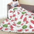 thumbnail image 6 of Cauagu Hand Drawn Watermelon Pattern Flannel Bed Blankets,Fleece Blanket Comfortable Air Conditioning Blanket for Sofa Bed Travel Couch & Living Room -50"x40", 6 of 8