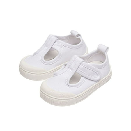 

Ritualay Children Canvas Sneakers Comfort Casual Shoes Non-Slip Flats Slip Resistant Cute Moccasins Running Sport Magic Tape Walking Shoe White 7C