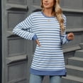 thumbnail image 2 of Nmnitkp Sweaters for Women High Quality Healthy Fabric Women's Fall Sweaters 2025 Long Sleeve Crew Neck Knitted Tops Casual Striped Oversized Pullover Sweater Tops, 2 of 8
