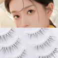 thumbnail image 1 of Miz Barn Daily Lashes 4 pares de pestañas postizas de aspecto natural, suaves, ligeras, cómodas, tiras cortas, banda cruzada transparente, pestañas postizas hechas a mano (GT02), 1 of 5