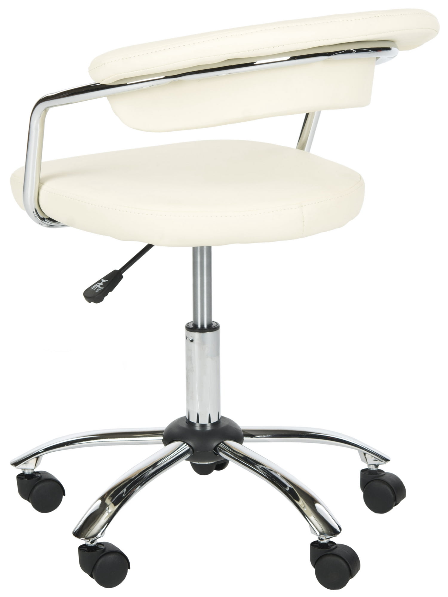 Safavieh Pier Faux Leather Mid Back Desk Chair, Creme