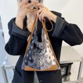 thumbnail image 4 of Bolso de compras de hombro con estampado de seda para mujer a la moda, bolso de mano con cadena de perlas Likrtyny Para estrenar, 4 of 9