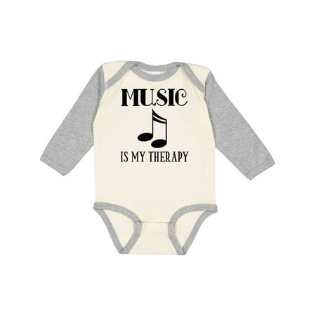 

Inktastic Music is My Therapy Gift Gift Baby Boy or Baby Girl Long Sleeve Bodysuit