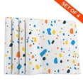 thumbnail image 2 of DouZhe Ensemble de 4 Napperons en Polyester, Motif Terrazzo Bleu Orange, Résistants à la Chaleur pour Table à Manger, 12 Pouces x 18 Pouces, 2 of 6