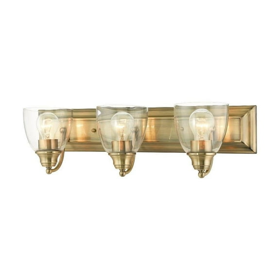 3 Light Bathroom Light in New Traditional Style 24 inches Wide By 7 inches High-Antique Brass Finish Bailey Street Home 218-Bel-4362846