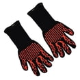 thumbnail image 3 of Guantes para barbacoa Guantes resistentes al calor Guantes para asar Guantes de silicona para horno Guantes de cocina para cocinar hornear Rojo, 3 of 10