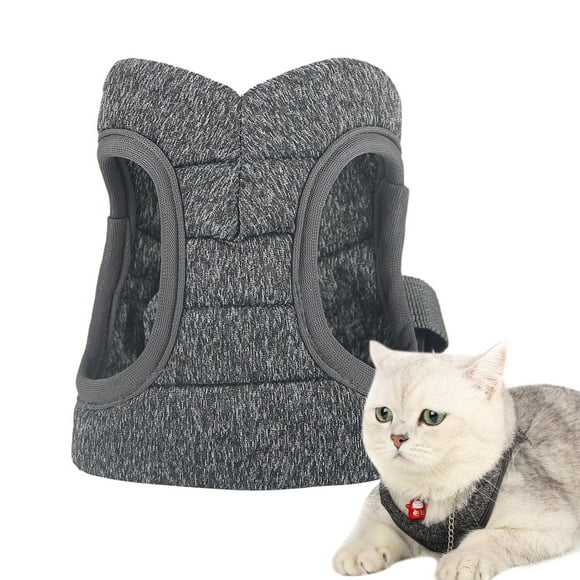 Graflsoa Adjustable Lightweight Cat Harness with Breathable Fabric for Comfort and Safety, Grey, Size L (YB001B012#)