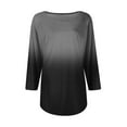 thumbnail image 4 of White Women's Long Sleeve T-shirt, Womens 3/4 Length Sleeve Tops Casual Summer Pleated Front T Shirts Round Neck Business Work Tunic Blouses,Women's Long sleeve T-shirt XXL, 4 of 5