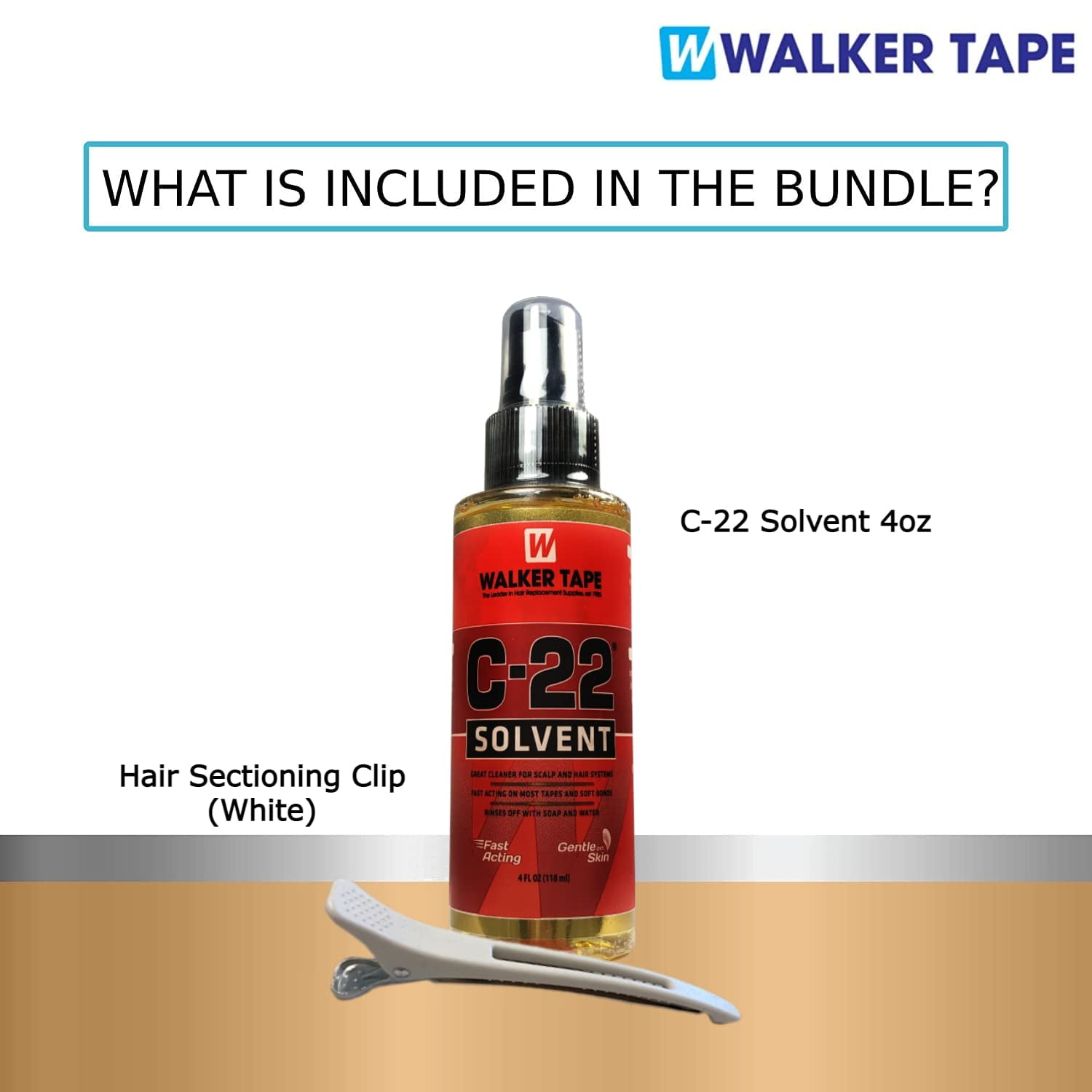 Buy C22 Solvent Wig Glue Remover 4oz w/ White Hair Sectioning Clip