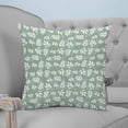 thumbnail image 4 of Sage Green White Leaves 26x26 Pillow Covers Set of 2, Spring Pastoral Rustic Botanical Throw Pillow Covers Decorative Couch Cushion Case, Microfiber Square Pillowcases for Bedroom Car Living Room, 4 of 7