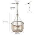 thumbnail image 5 of LNC Boho Wood Beads 4-light Chandelier Empire Weathered Coastal Ceiling Light for Dining Room - D15.5"*H87", 5 of 5