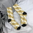 thumbnail image 5 of KLL Cartoon Honey Pot Bee Sunflower Print Cool Socks Men's Women's Crew Socks Funny Crazy Novelty Stockings, 5 of 6
