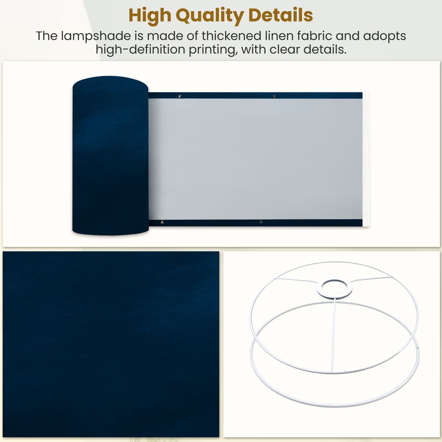Lampshades 2 Pack navy blue ink watercolor stains seamless paper 13"x13"x10" Light Shade for Table Lamps Floor Lamps Drum Lamp Shades Lampshade Replacement Easy Assembly