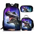 thumbnail image 1 of dinosaurio jurásico anime mochila infantil com lancheira 17in bolsa de estudiante bolsa de lápiz kit de mochila escolar temporada escolar, 1 of 4