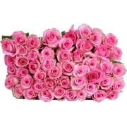 PICK YOUR OWN DELIVERY DATE | 50 Pink Roses Bulk Fresh Flowers | Designed by Arabella Bouquets