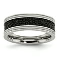 thumbnail image 1 of Bague Texturée en Rayure Ip Plaquée/authentique en Acier Inoxydable 9 Tailles, 1 of 6