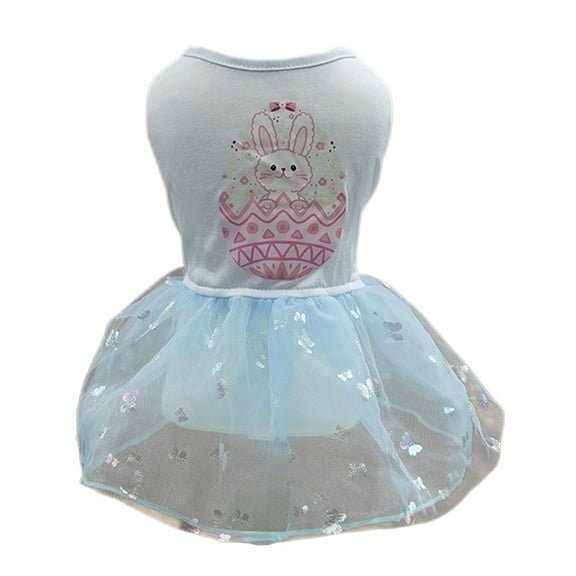 MXTPOV Colorful Pet Dog Dress, Cute Easter Eggs Bunny Printed Dog Clothes, Puppy Shirt Yorkie Clothes Cute Doggie Dress Dog Apparel for Small Dogs and Cats,XL